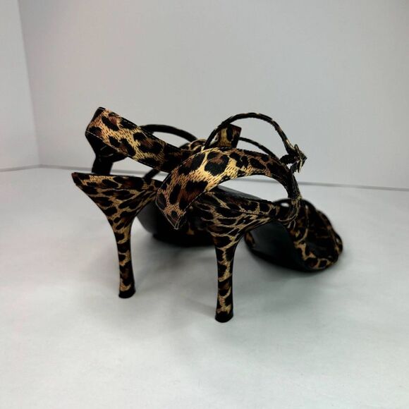 Metaphor Astonia Animal Print Fabric Hair Womens Heels Pumps Tiger Open Toe - Picture 7 of 12